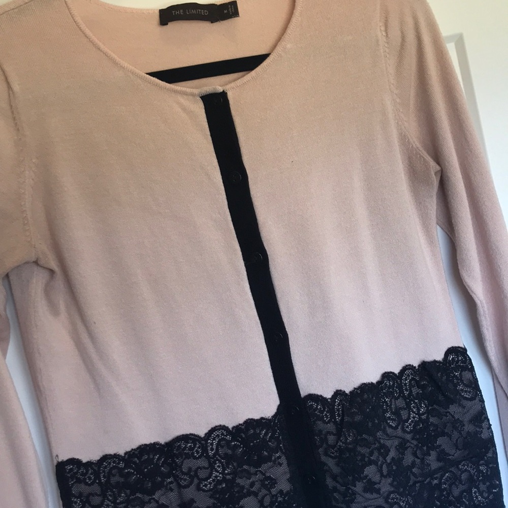 The Limited Pink and black lace cardigan